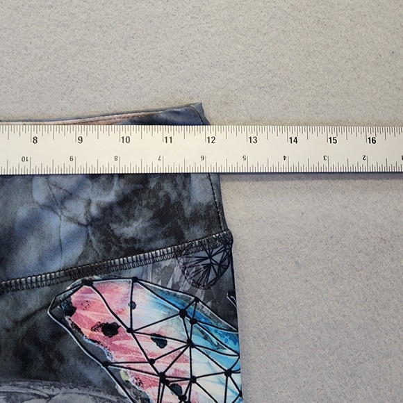 Evolution and Creation Butterfly Print Leggings Blue Geometric Yoga Pants Small - Picture 7 of 9
